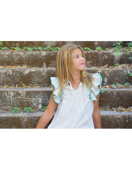 Vestido flores verde| Dimelo Hilando SS23