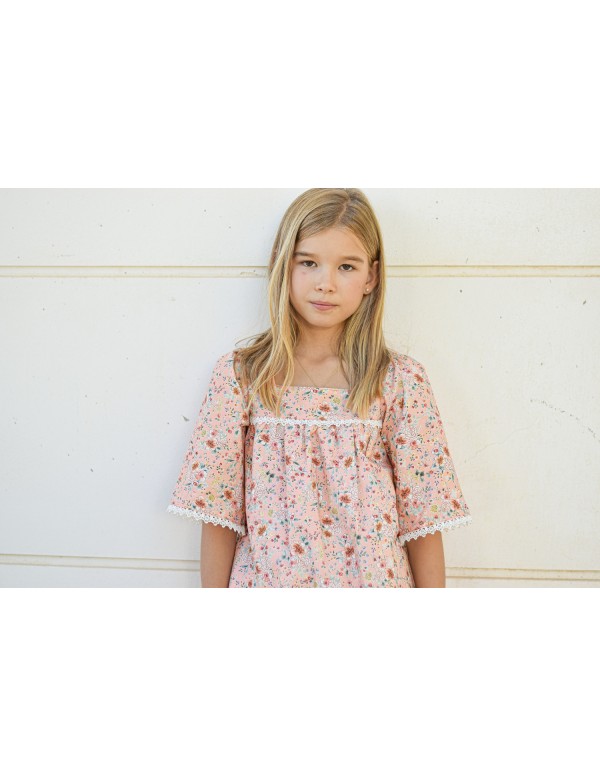 Vestido flores coral| Dimelo Hilando SS23