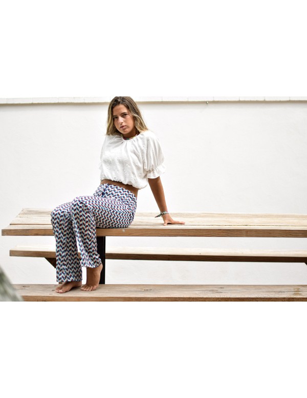 Pantalón campana coral agua| Dimelo Hilando SS23 2