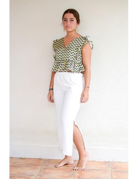 Pantalón liso blanco| Dimelo Hilando SS23