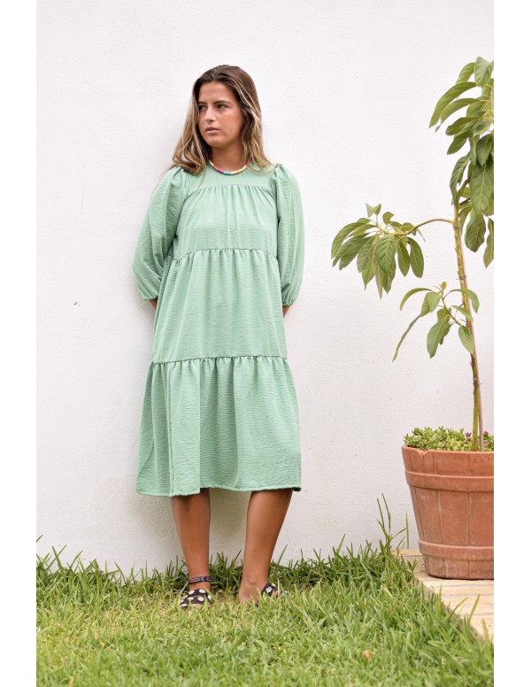 Vestido liso verde