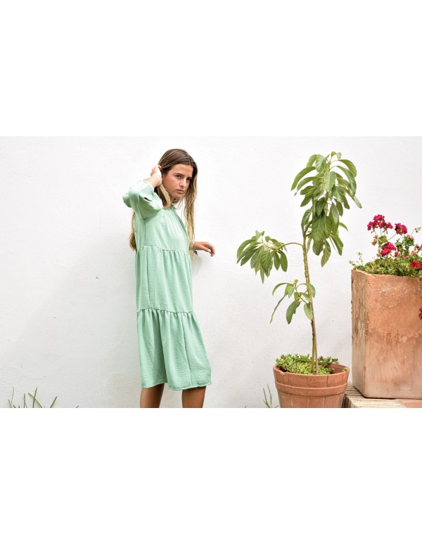 Vestido liso verde 2