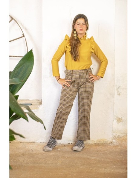 Pantalon Pinzas Mostaza| Dimelo Hilando AW23/24