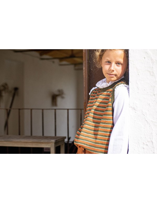 chaleco rayas verde/teja| Dimelo Hilando AW23/24