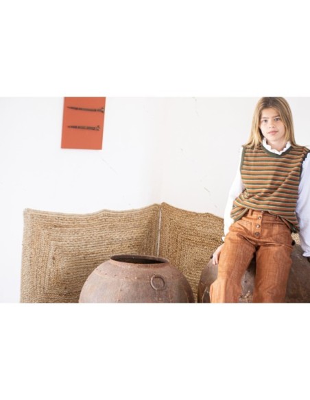 chaleco rayas verde/teja| Dimelo Hilando AW23/24