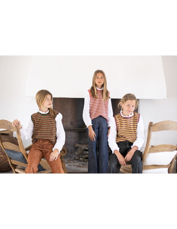 chaleco rayas verde/teja| Dimelo Hilando AW23/24