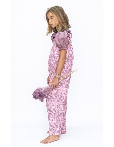 BLUSA VOLANTE CON GOMA ROSA