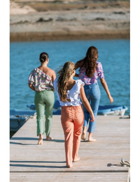 Vaquero liso naranja | Moda juvenil chicas | Dímelo Hilando