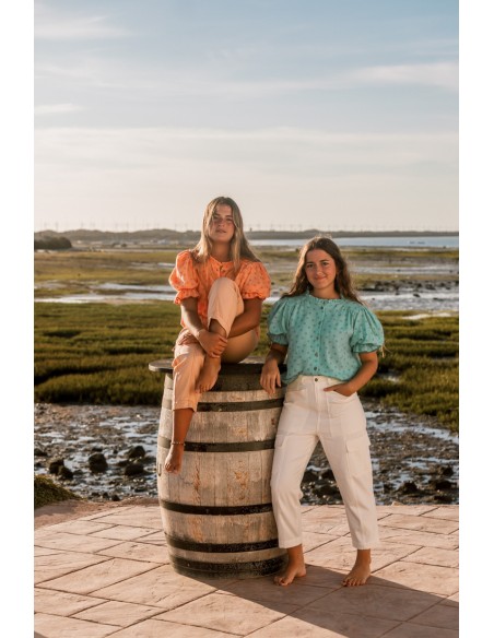 PANTALON JEAN CARGO BLANCO