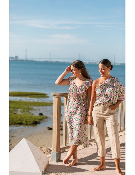 Pantalón jean Cargo beige | Moda chicas | Dímelo Hilando