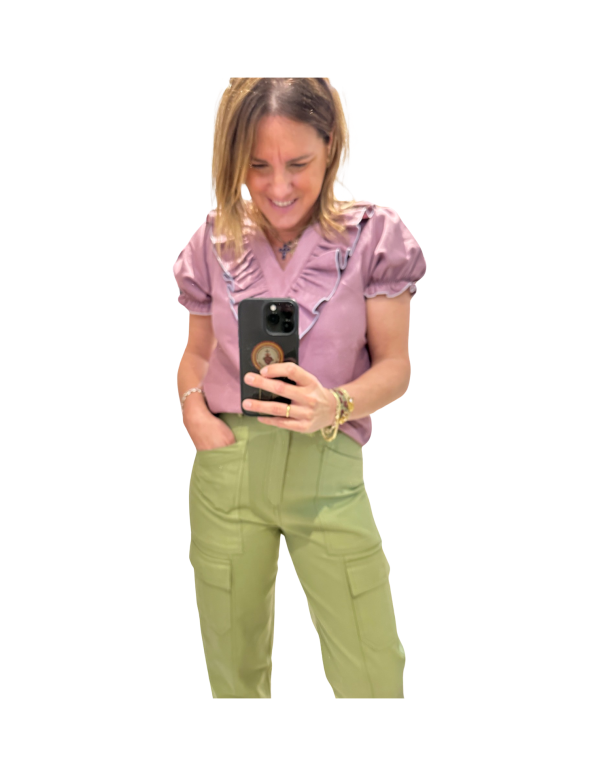 PANTALON JEAN CARGO VERDE 2