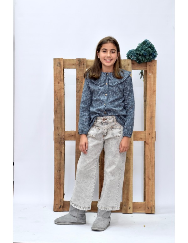 Blusa Bobo Corazones azul petróleo - Dímelo Hilando