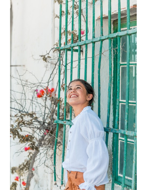 Blusa Jaretas blanca - Dímelo Hilando