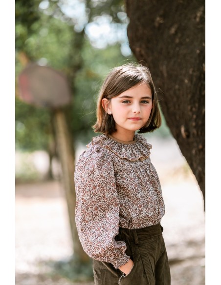 Blusa Volante María color nude- Dímelo Hilando