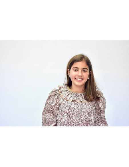 Blusa Volante María color nude- Dímelo Hilando