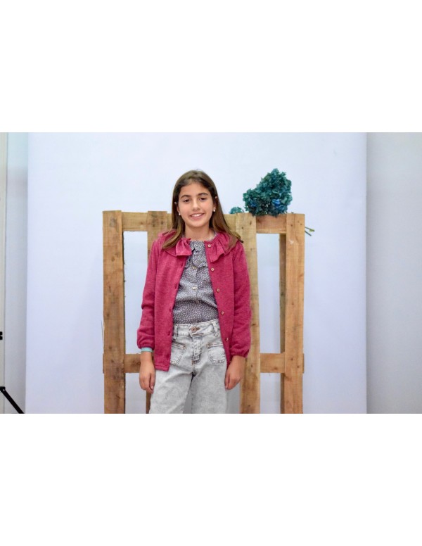 Jersey chica Volanton Twin rosa - Dímelo Hilando