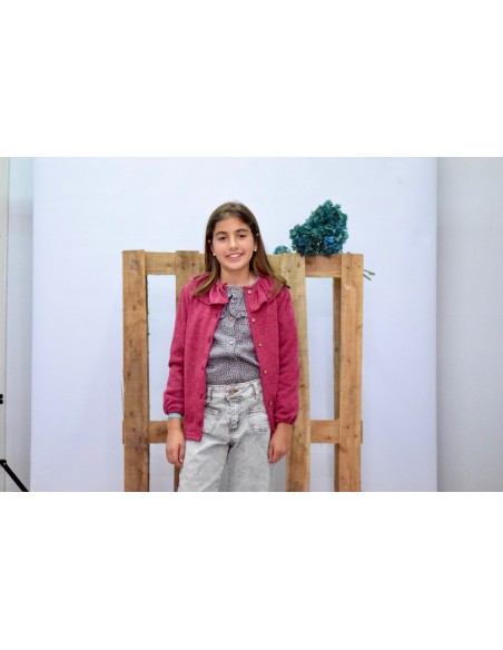 Jersey chica Volanton Twin rosa - Dímelo Hilando