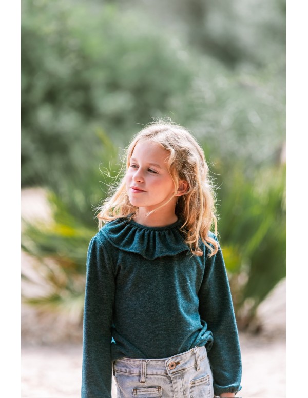 Jersey chica Volantón Twin color petróleo - Dímelo Hilando