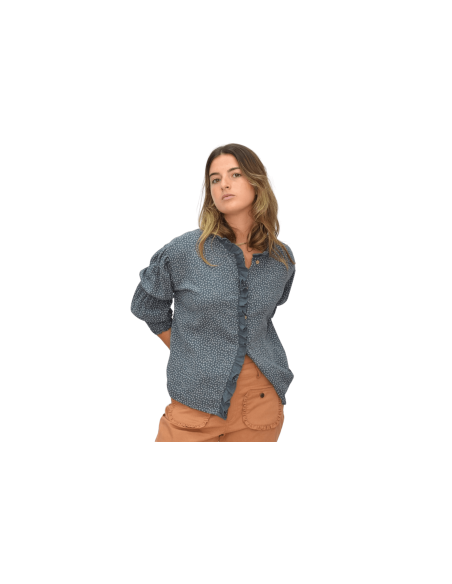 Blusa Volantes Corazones color petróleo - Dímelo Hilando