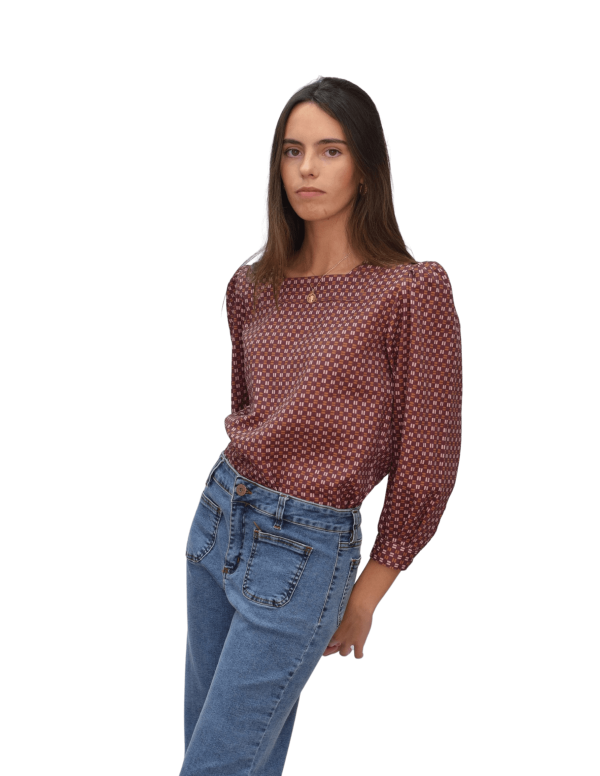 Blusa Geo grana - Dímelo Hilando