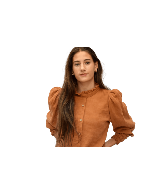 Blusa Mao Bambula color tabaco - Dímelo Hilando
