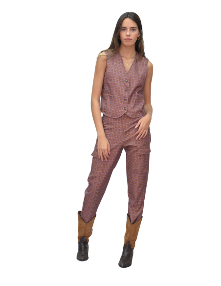 Chaleco Geo Jean lila - Dímelo Hilando