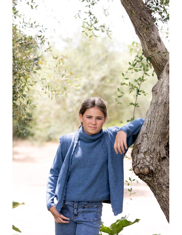 Bolero niña color petróleo - Dímelo Hilando 2