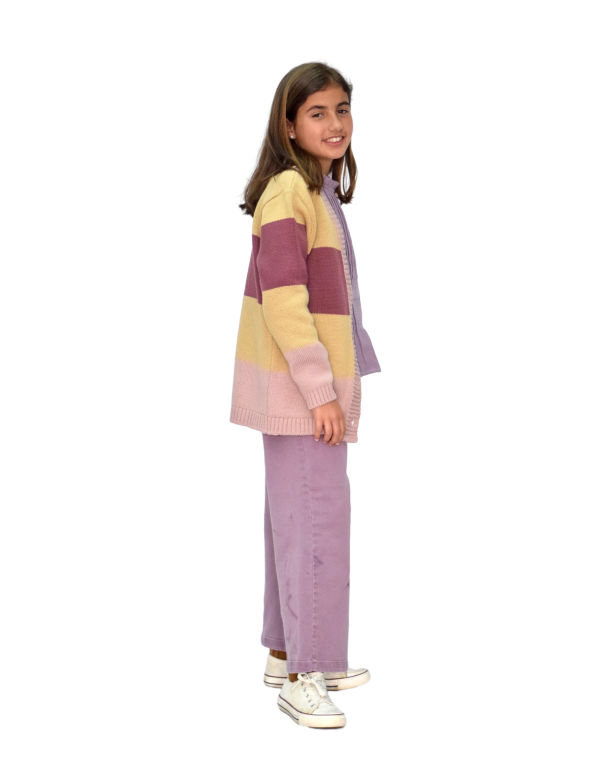 Chaqueta niña Tricolor rosa y mostaza - Dímelo Hilando 2