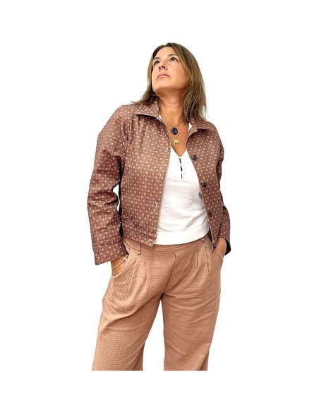 Chaqueta geo morada Teen/Chica - Dimelo Hilando