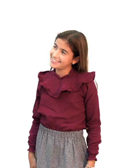 Blusa Nivot Liso grana - Dímelo Hilando
