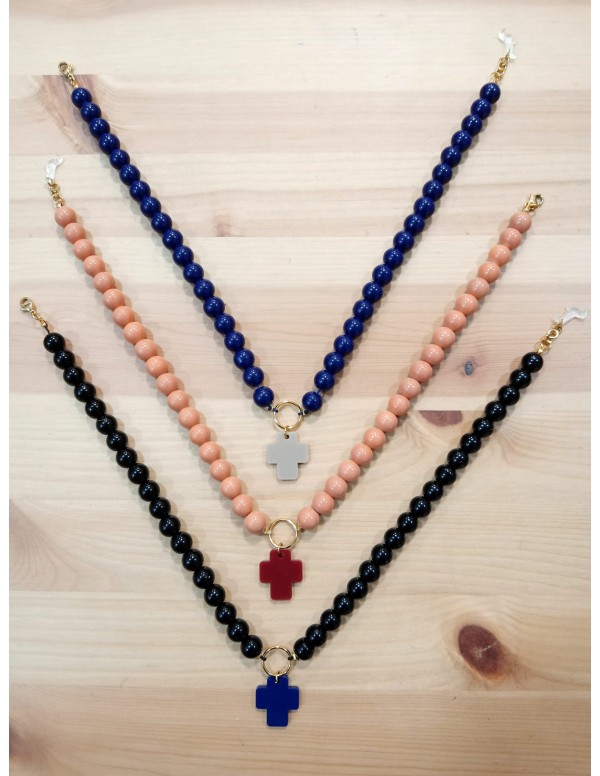 COLLAR ABALORIOS CON CRUZ