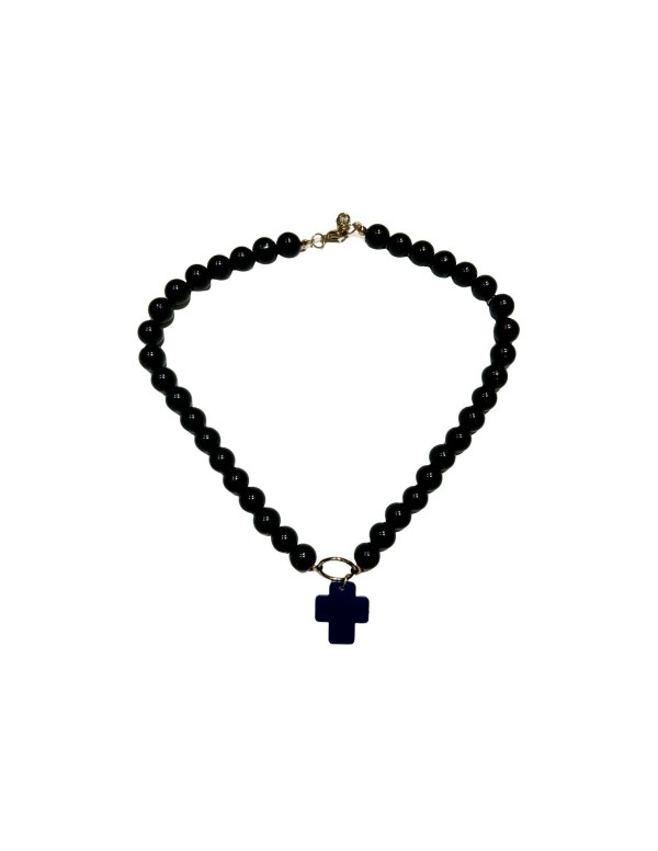 COLLAR ABALORIOS CON CRUZ 2