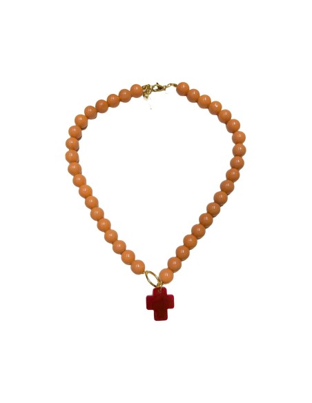 COLLAR ABALORIOS CON CRUZ