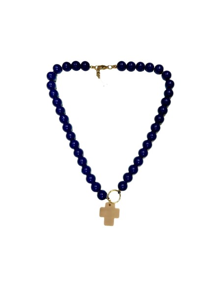 COLLAR ABALORIOS CON CRUZ