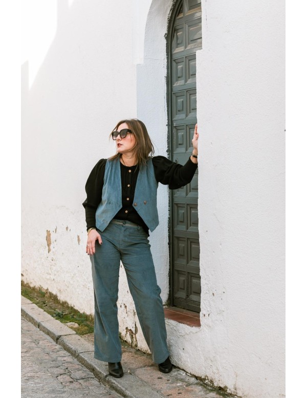 Chaleco pana mujer en color petróleo- Dímelo Hilando 2