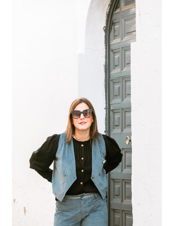 Chaleco pana mujer en color petróleo- Dímelo Hilando