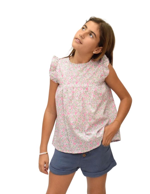 BLUSA FLUOR LIBERTY ROSA NIÑA/TEEN