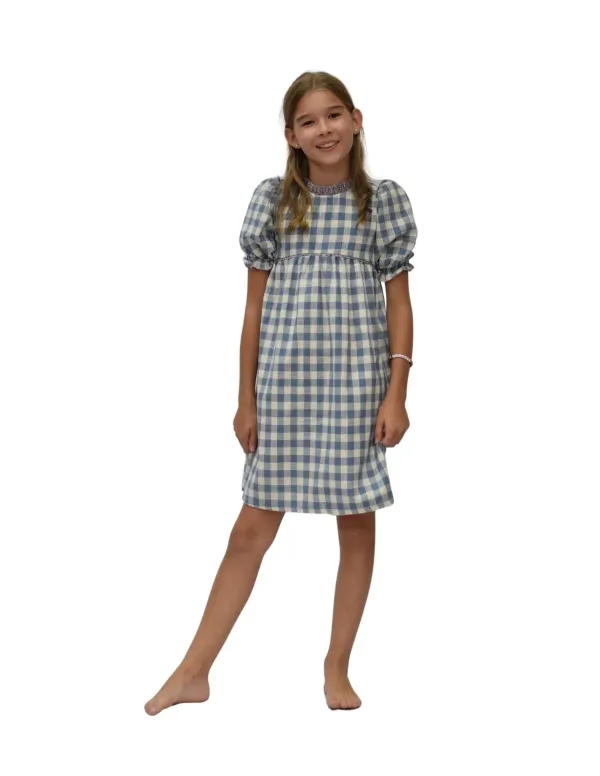 VESTIDO VICHY AZUL