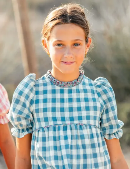 VESTIDO VICHY AZUL
