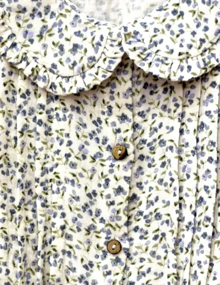 BLUSA GASA FLORES AZUL CHICA/WOMAN