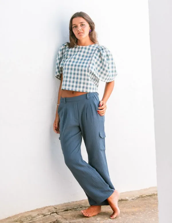 PANTALÓN CARGO AZUL