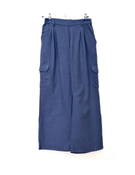 PANTALÓN CARGO AZUL