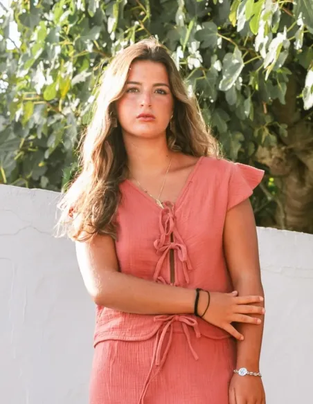 TOP GASA LAZOS ROSA