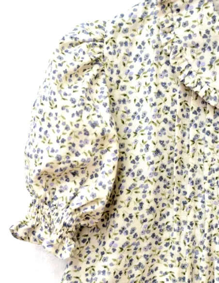 BLUSA GASA FLORES AZUL NIÑA/TEEN