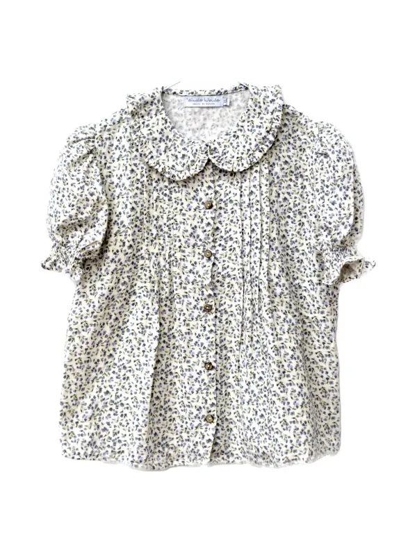 BLUSA GASA FLORES AZUL NIÑA/TEEN