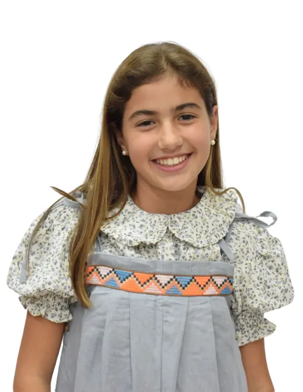 BLUSA GASA FLORES AZUL NIÑA/TEEN 2