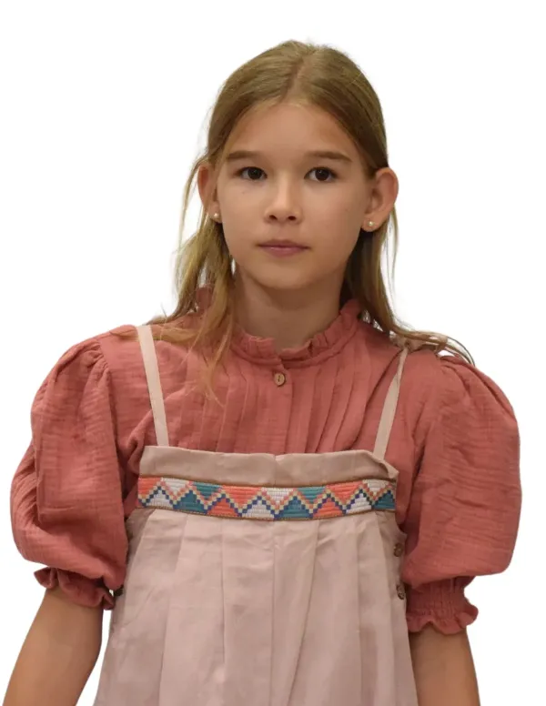 BLUSA GASA MAO ROSA NIÑA/TEEN