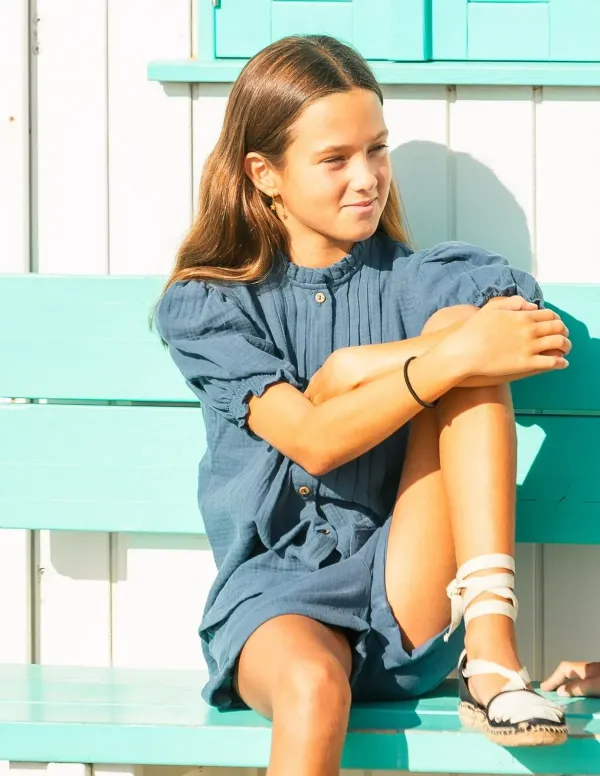 BLUSA GASA MAO AZUL NIÑA/TEEN