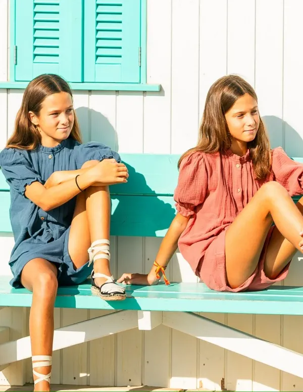 BLUSA GASA MAO AZUL NIÑA/TEEN