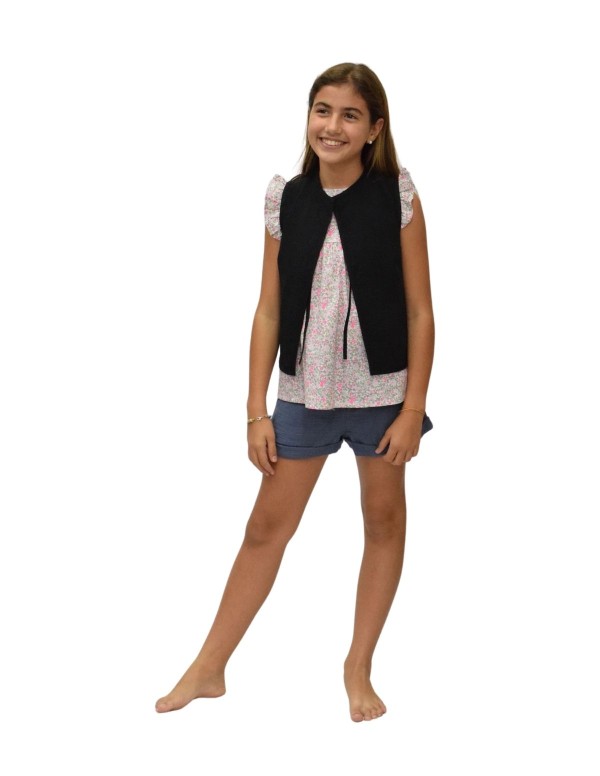CHALECO TWIN NEGRO NIÑA/TEEN
